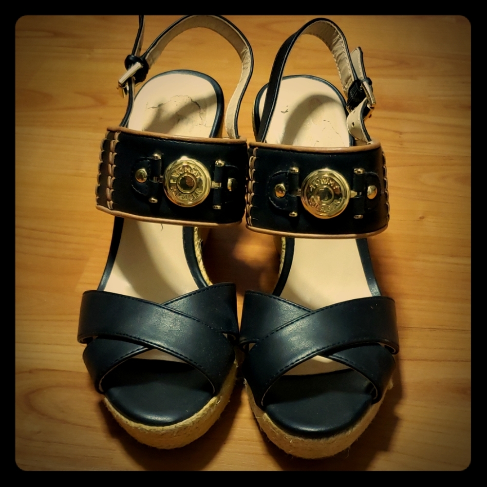 Tommy Hilfiger black espadrilles wedges